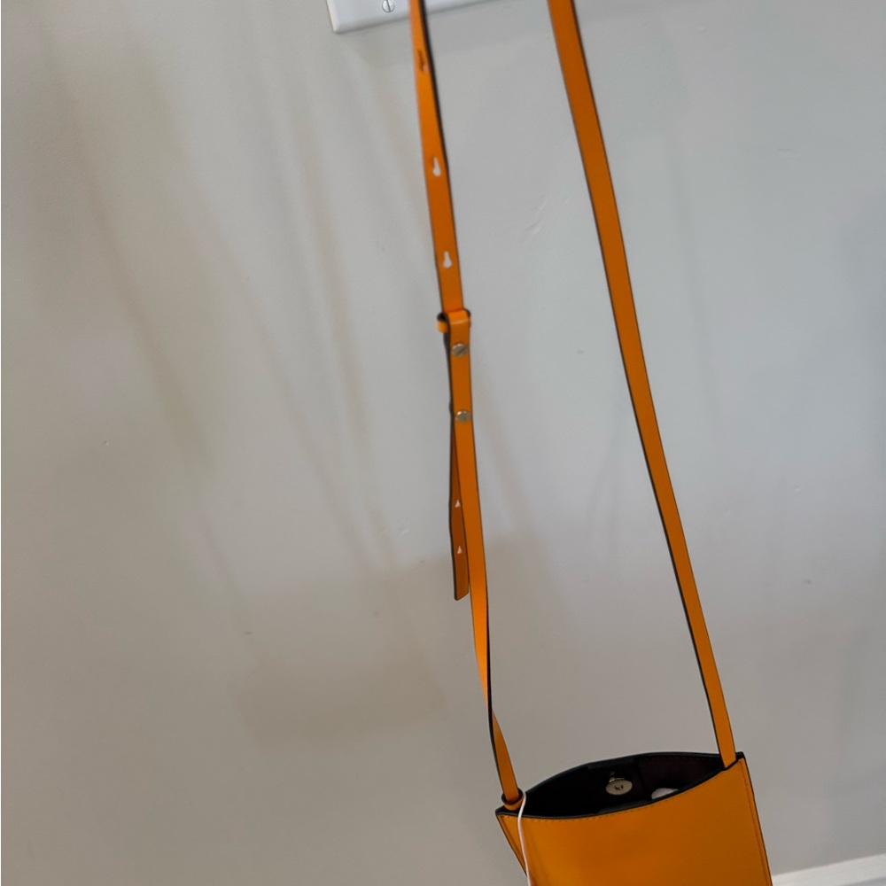Ganni Orange Embossed Leather Crossbody Bag - Picture 6 of 6